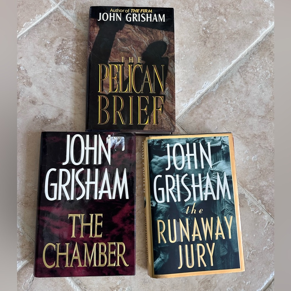 3 John Grisham Hardcover Books The Pelican Brief The Chamber The Runaway Jury
